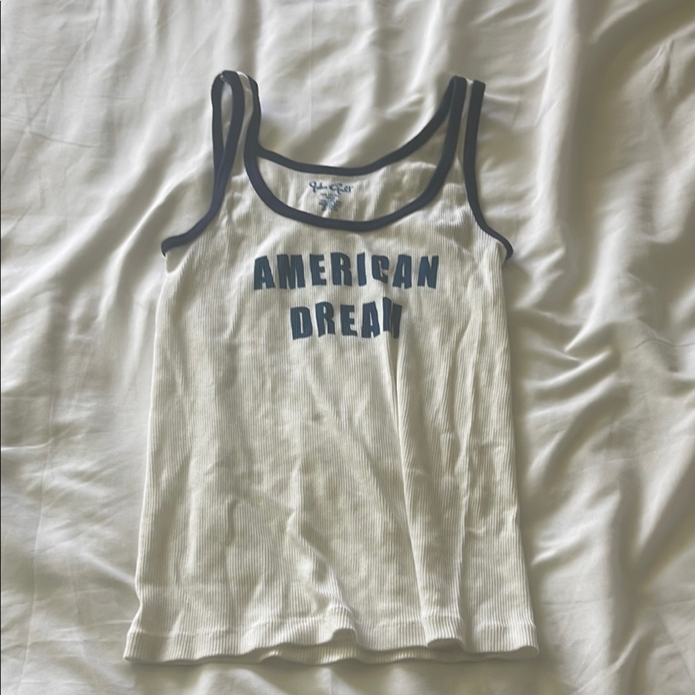 Brandy Melville White Tank with Black Trim